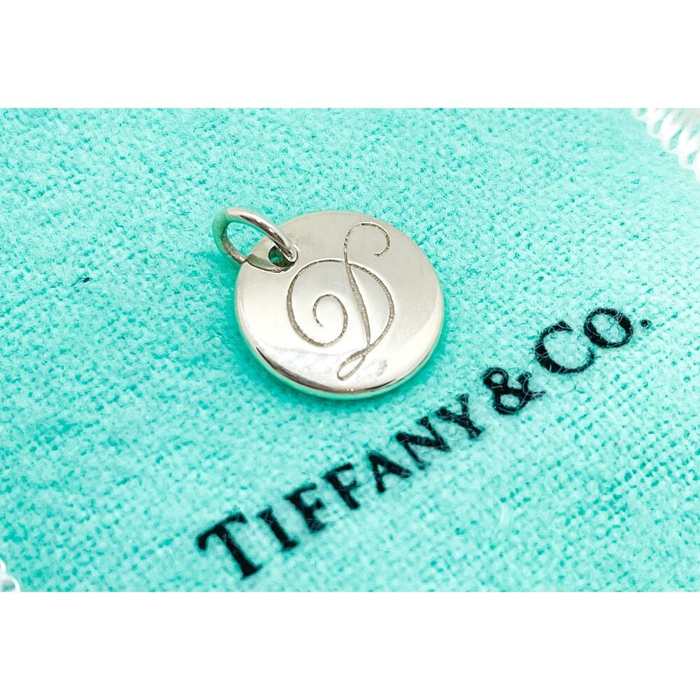 Tiffany & Co. Script Initial Letter D Disc Charm Sterling Silver Small - Picture 7 of 7